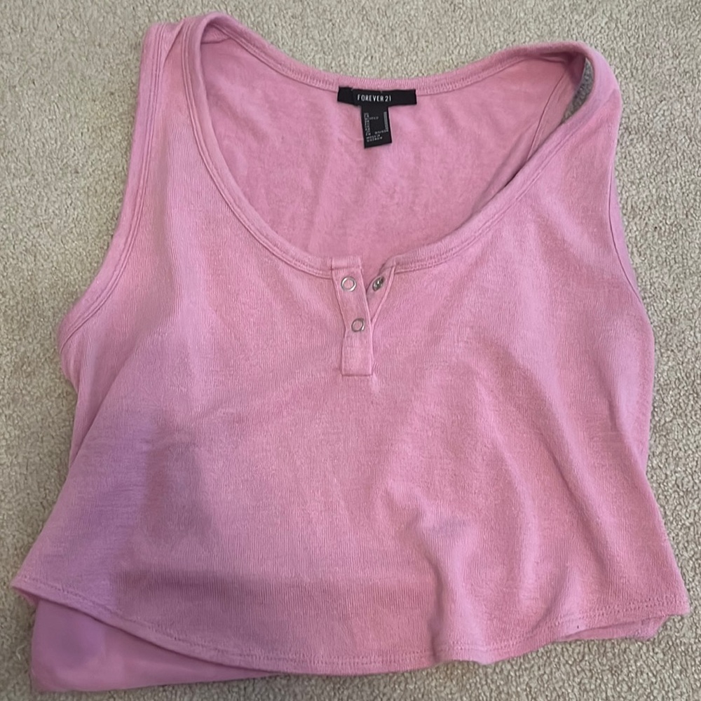 pink crop top size medium